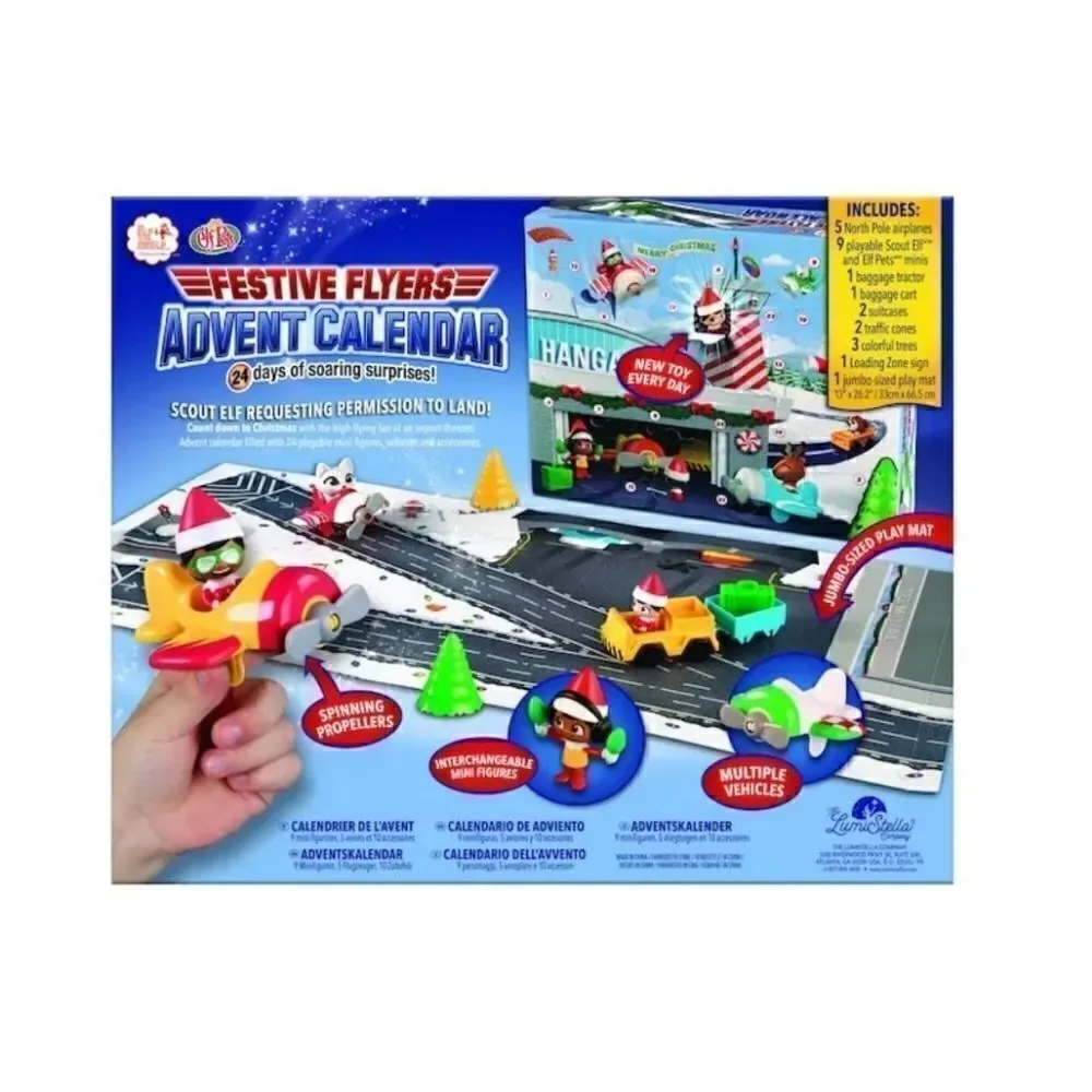 The Elf on the Shelf Festive Flyers Advent Calendar, Includes 24 mini figures
